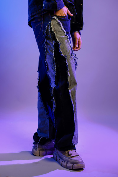 Rug Washed Blue Baggy Jeans