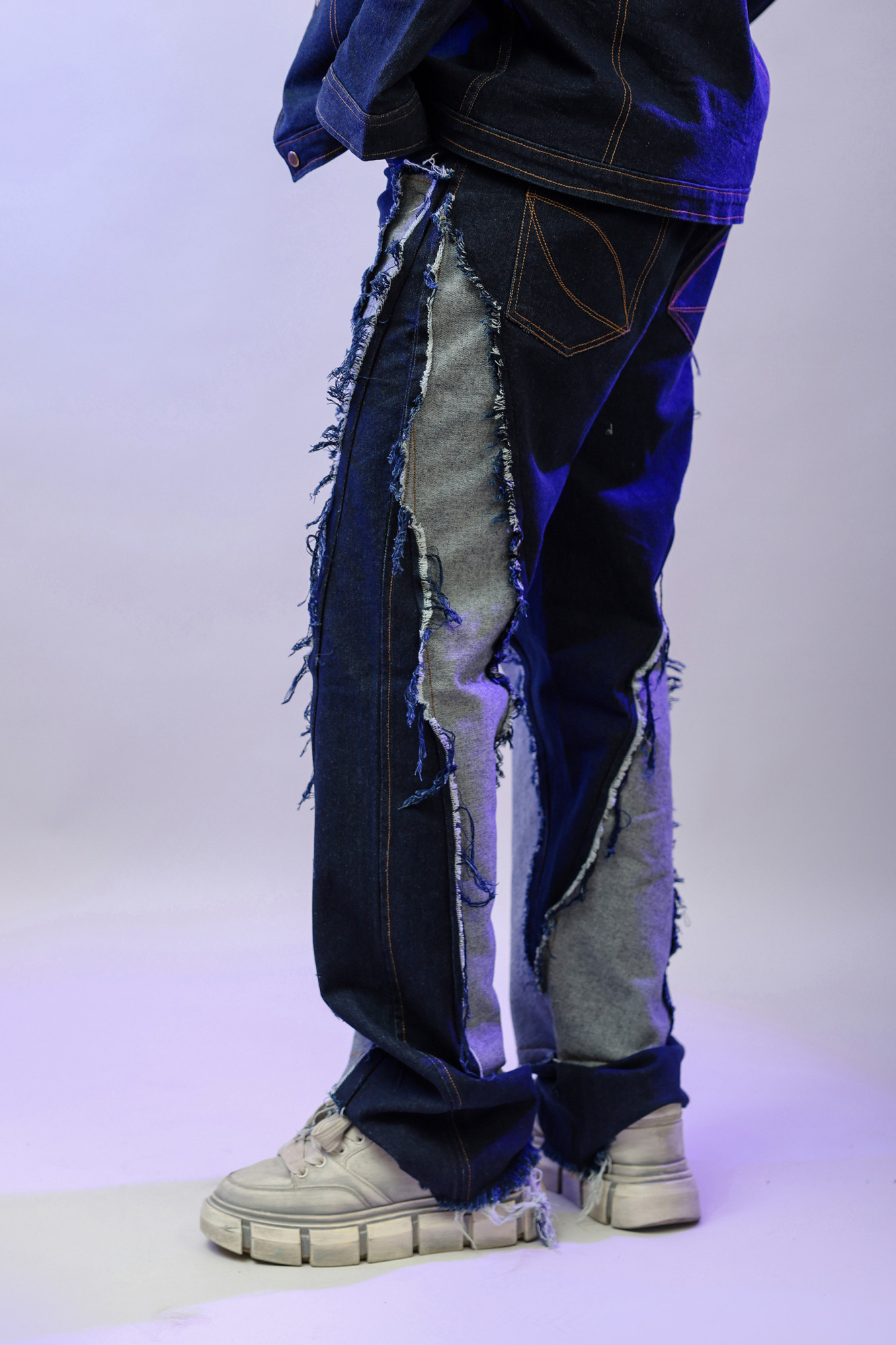 Rug Washed Blue Baggy Jeans