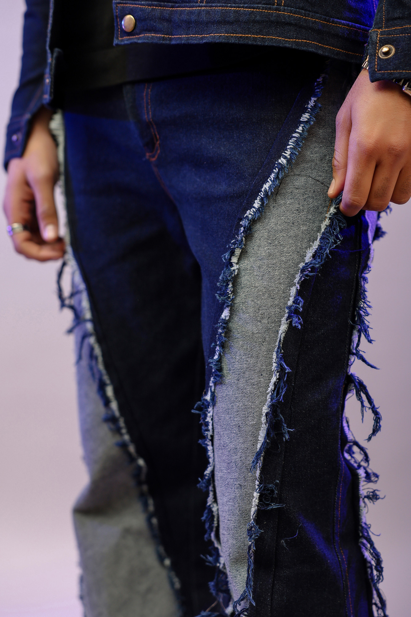 Rug Washed Blue Baggy Jeans