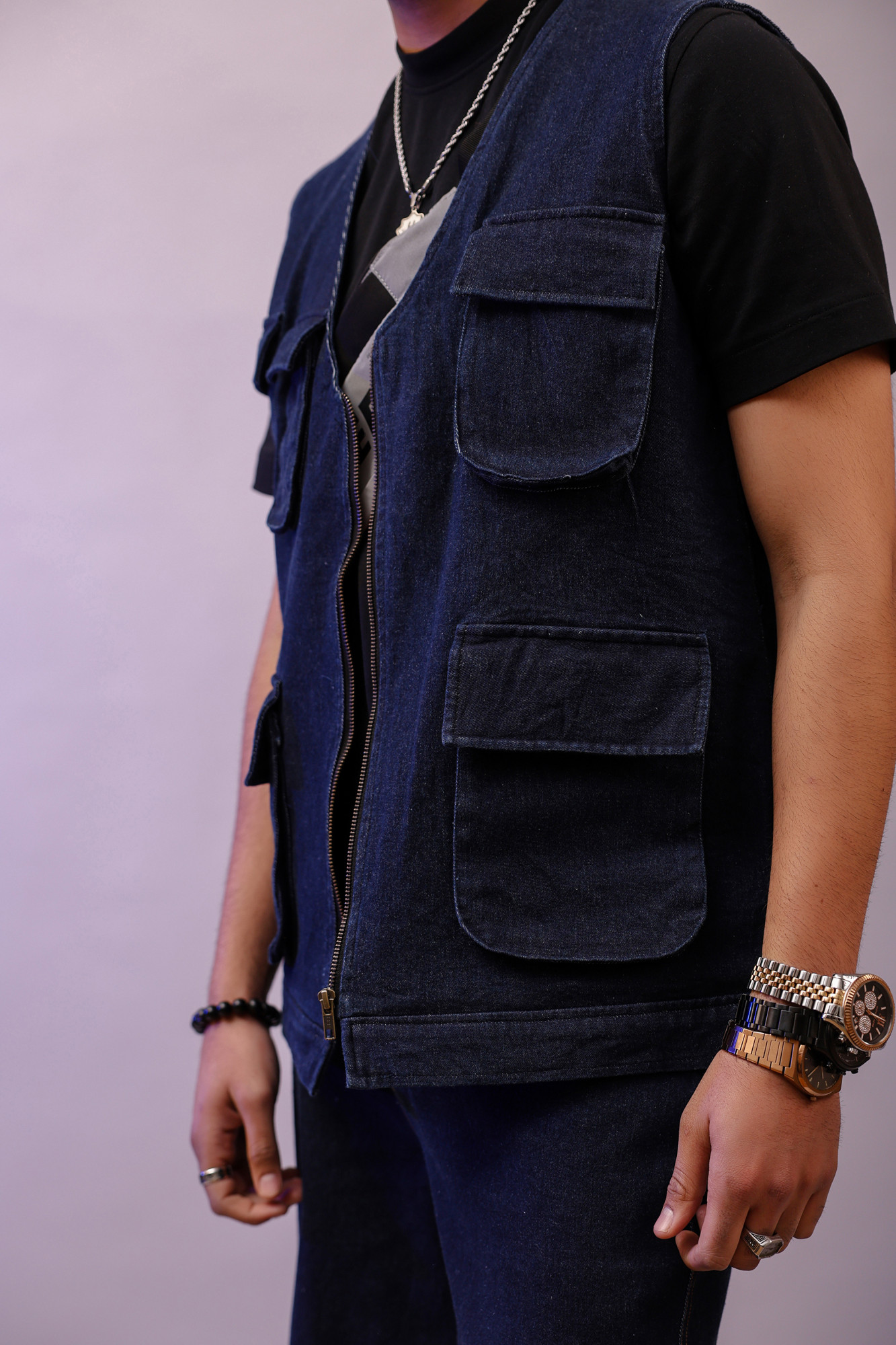 Off Sleeve Denim Jacket