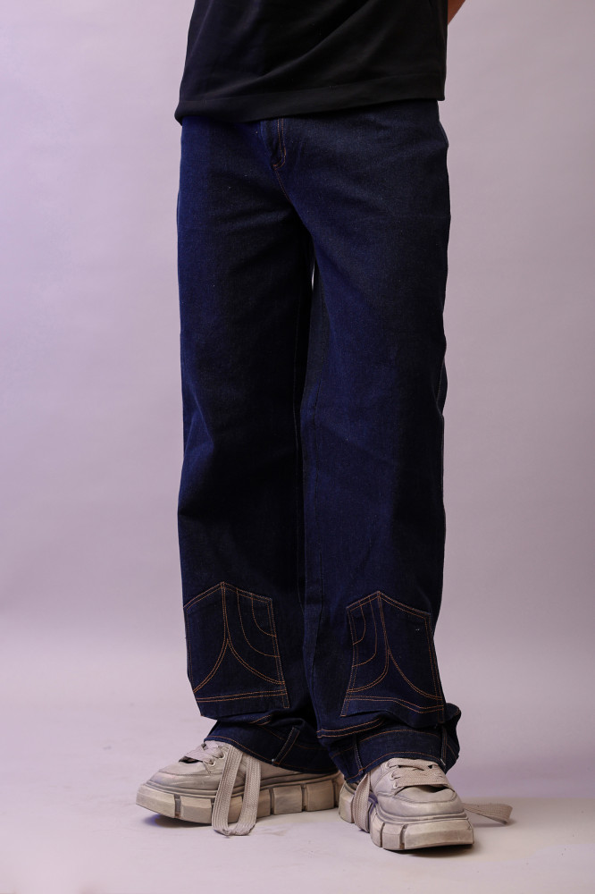 Reverse Pocket Baggy Jeans