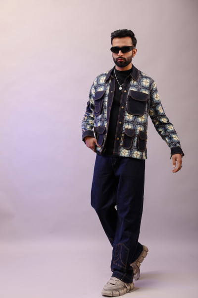 Printed Teri Shacket