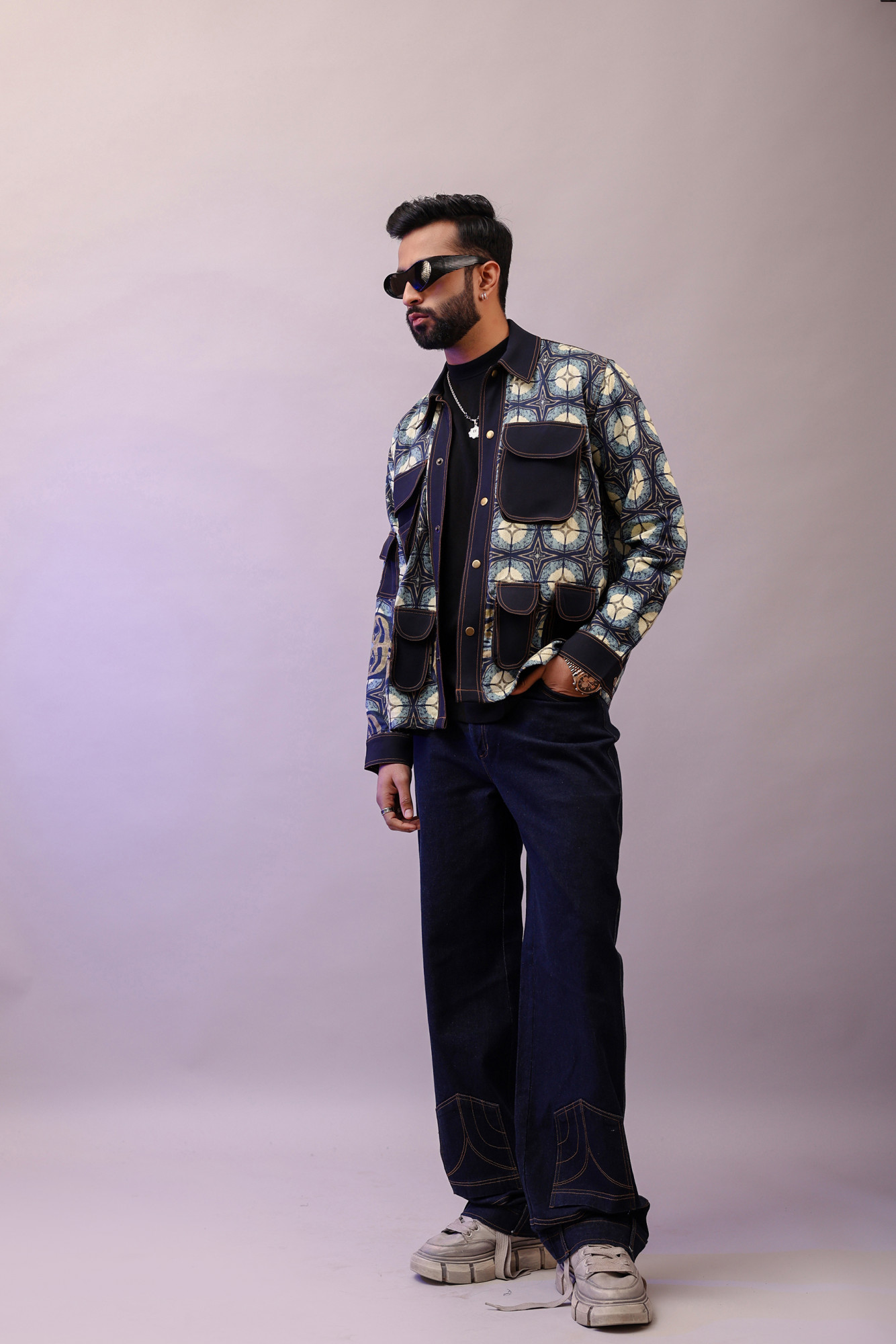 Printed Teri Shacket