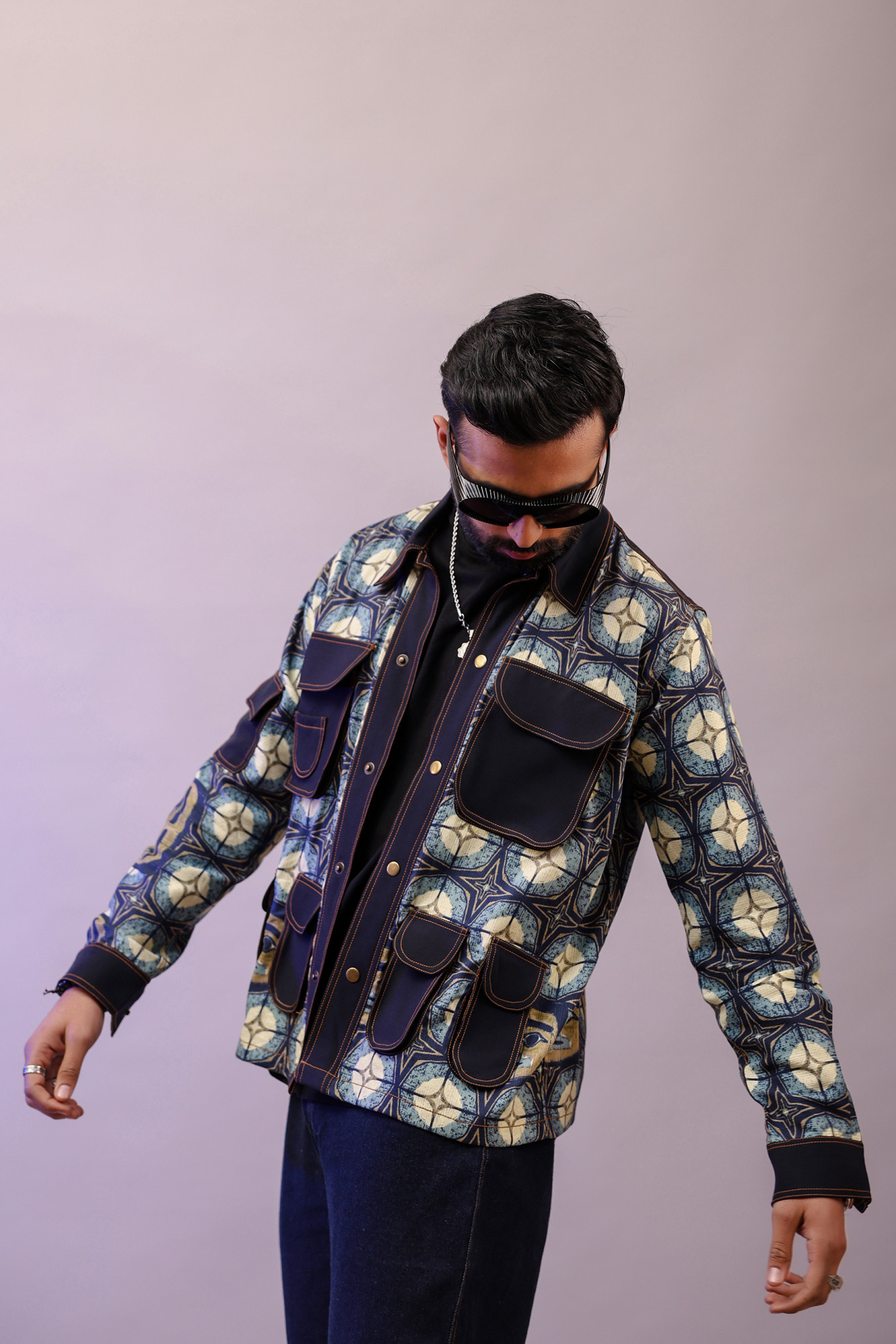 Printed Teri Shacket