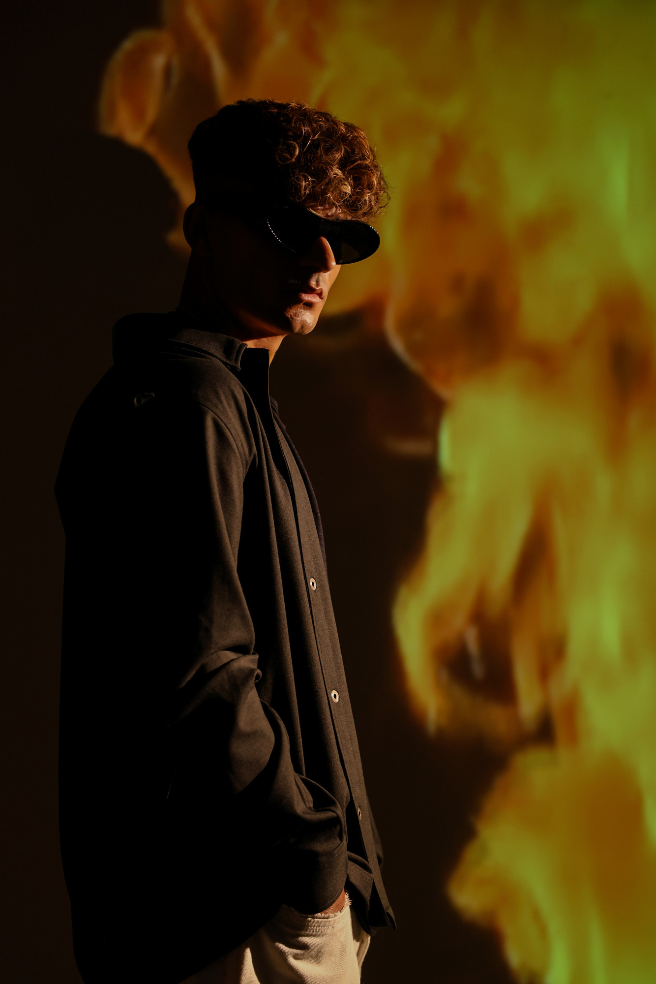 Cotton Lycra Shacket In Grey