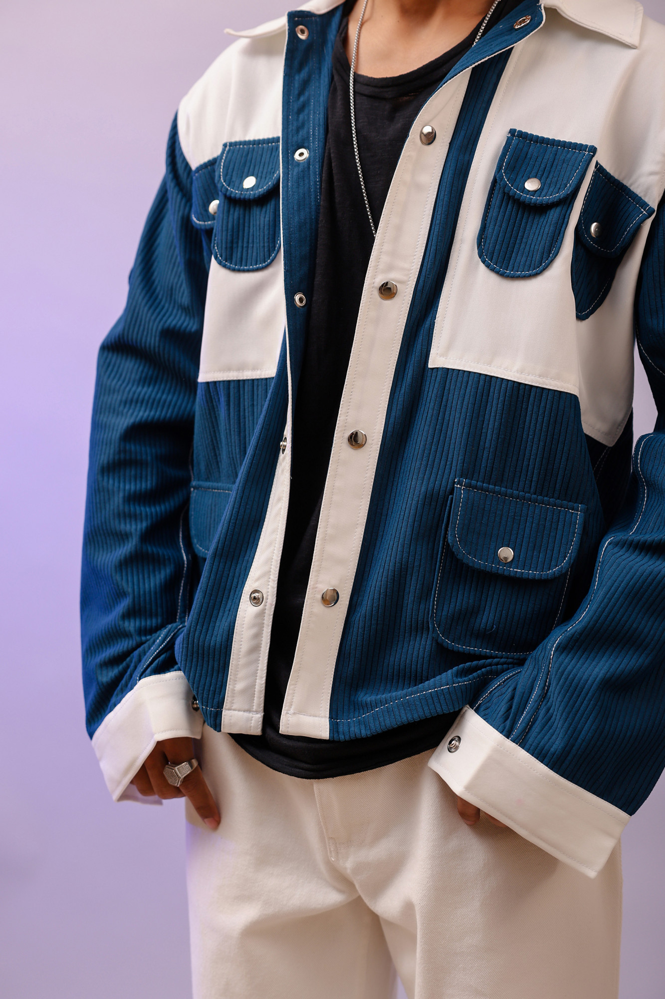 Teal Corduroy Shacket