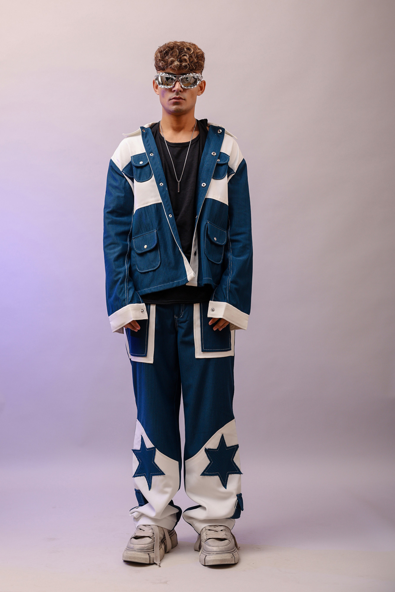 Teal Cord Baggy Pants