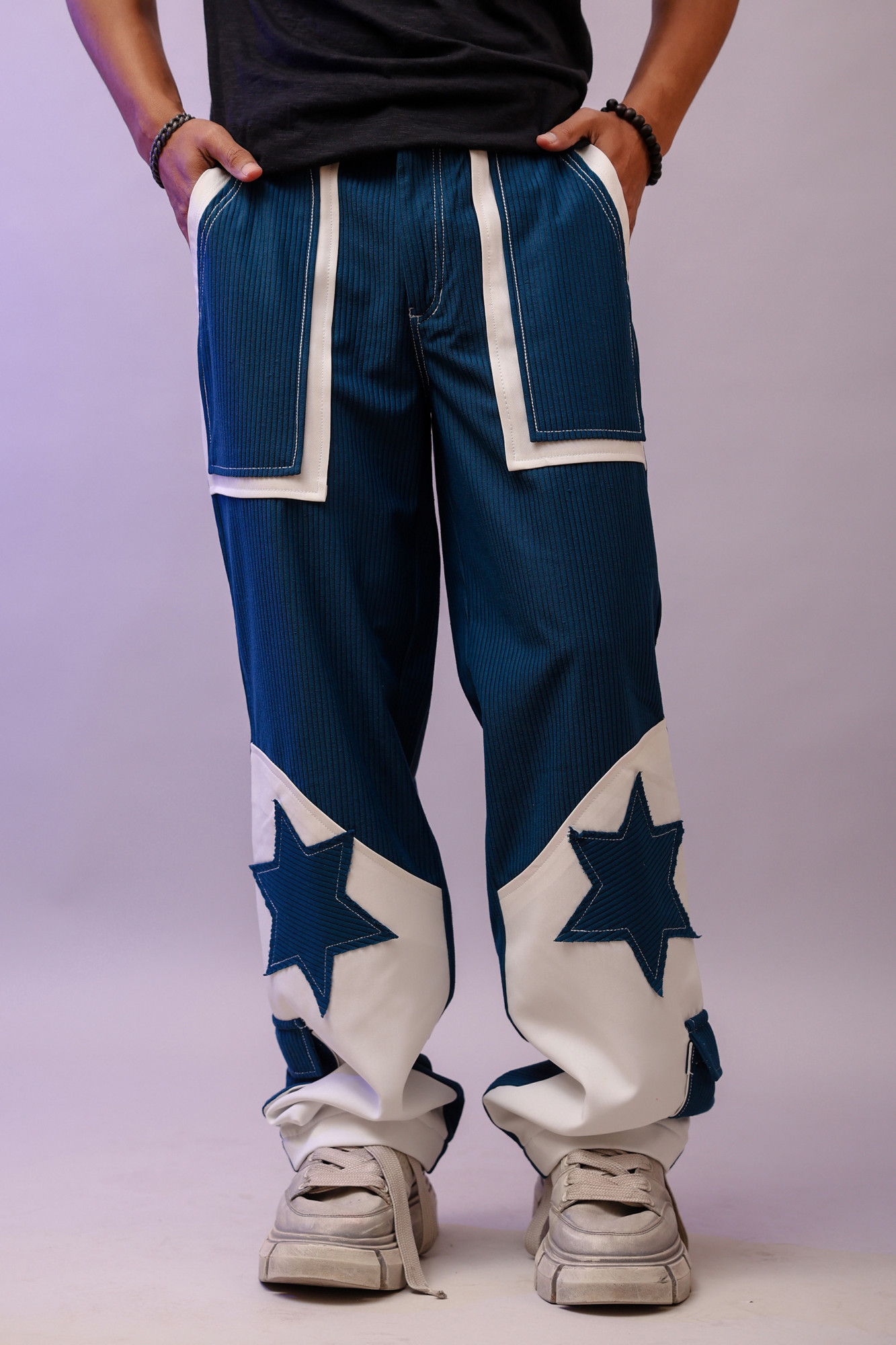 Teal Cord Baggy Pants