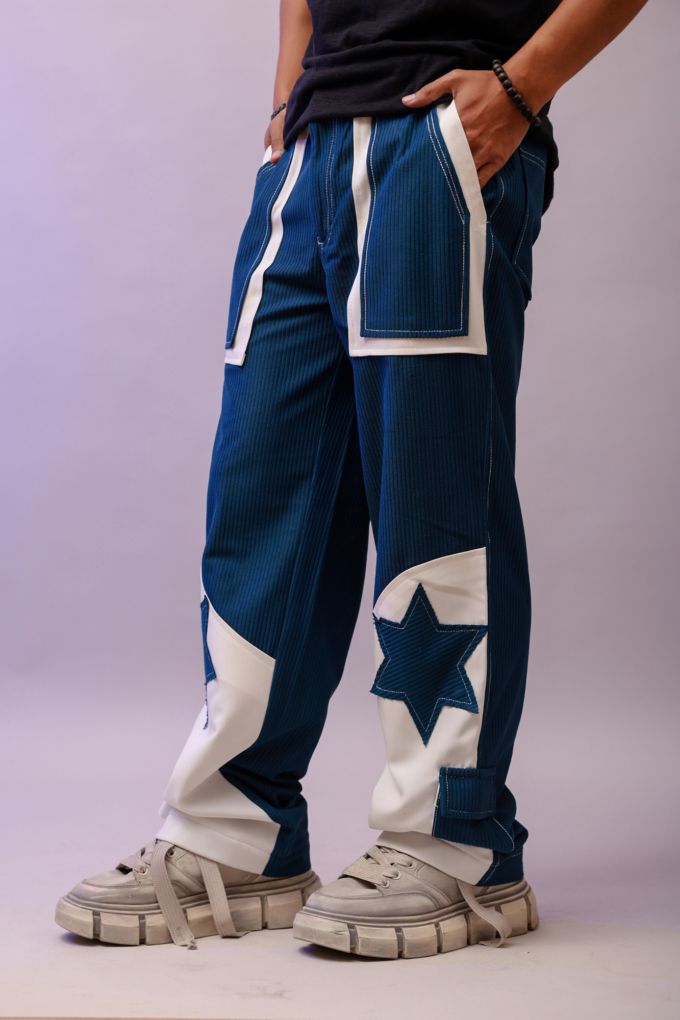 Teal Cord Baggy Pants