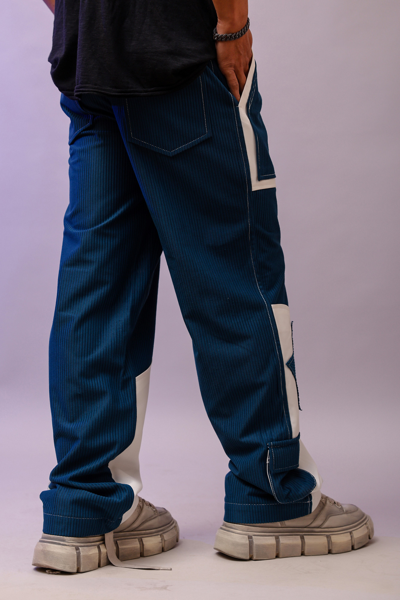 Teal Cord Baggy Pants