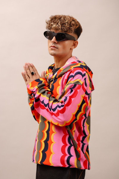 Multicolor Lycra Hoodie