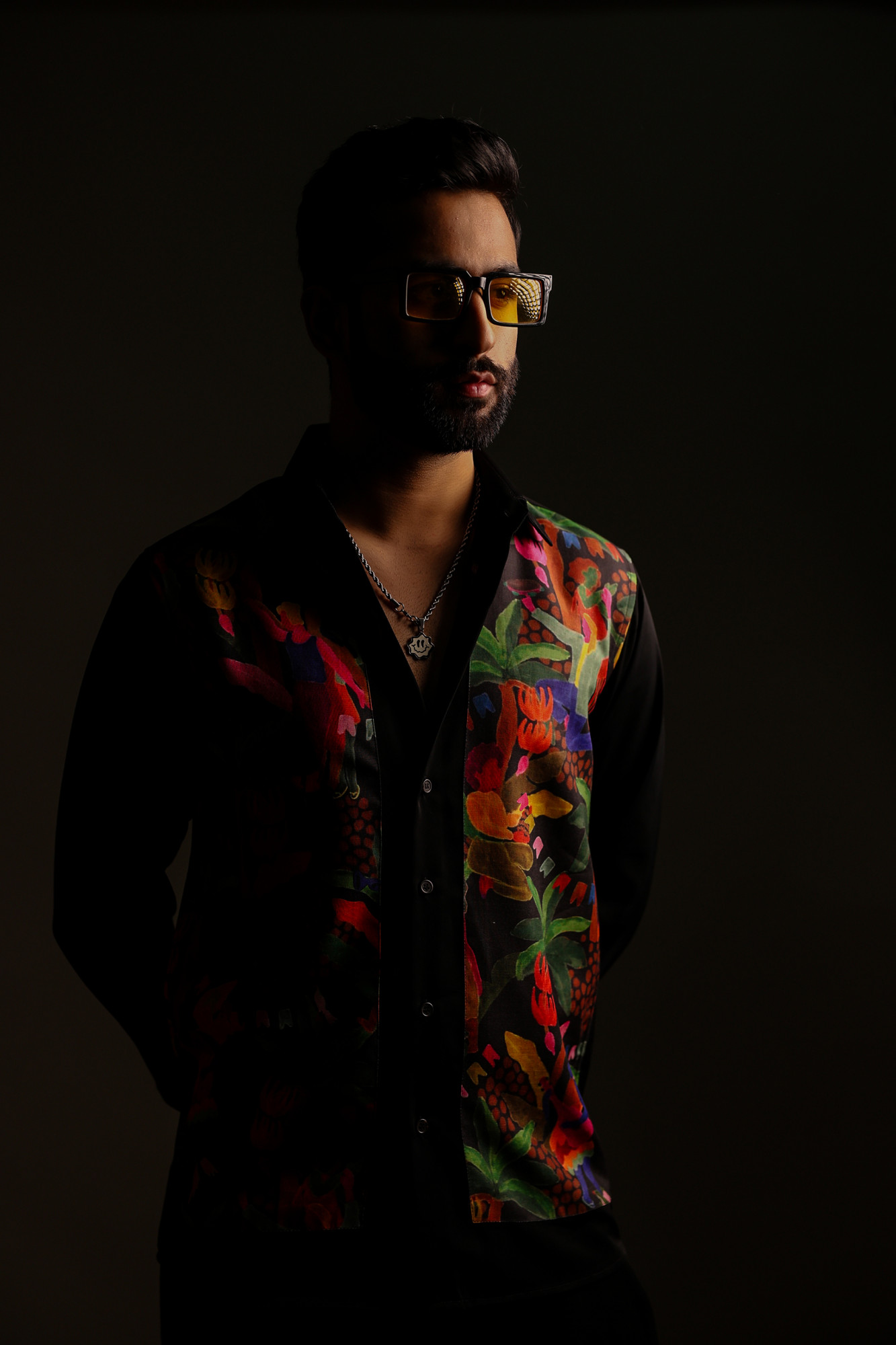 Patched Motif Shirt In Black