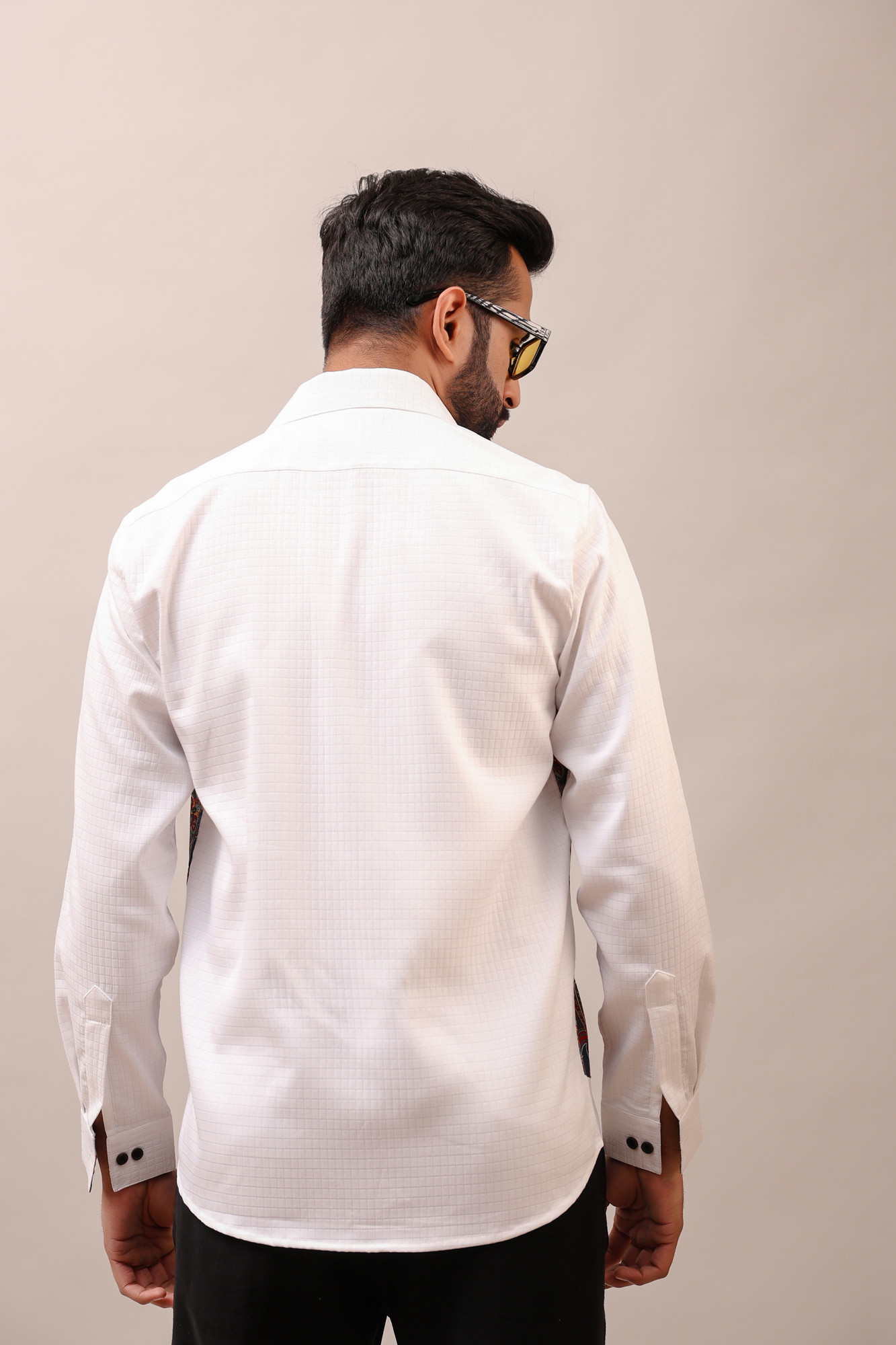 Print Patched Motif Shirt