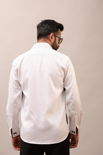 Print Patched Motif Shirt