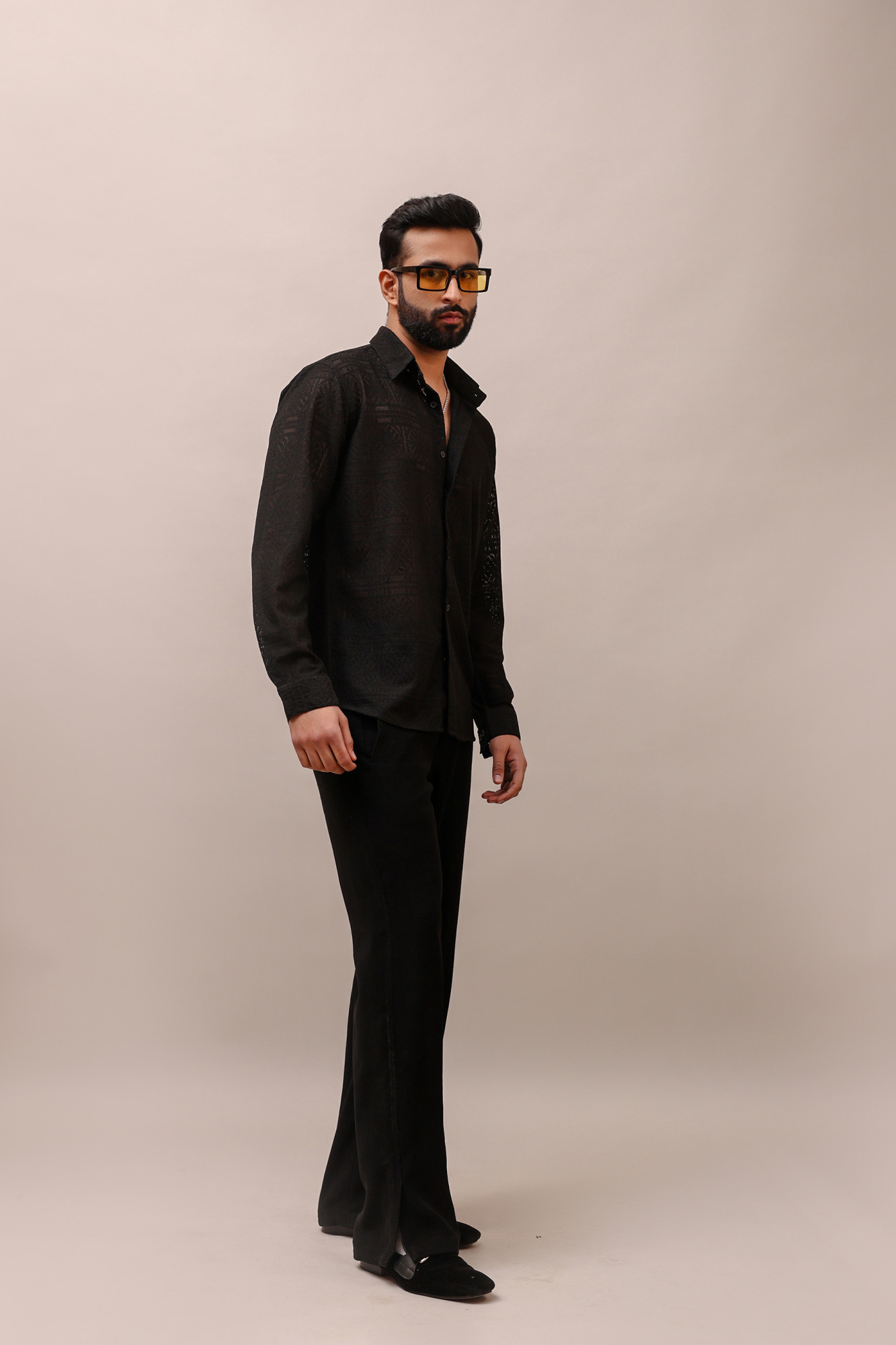 Black Crochet Shirt