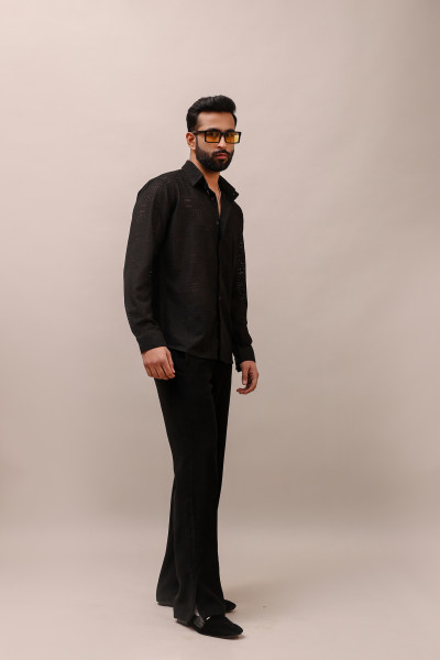 Black Crochet Shirt