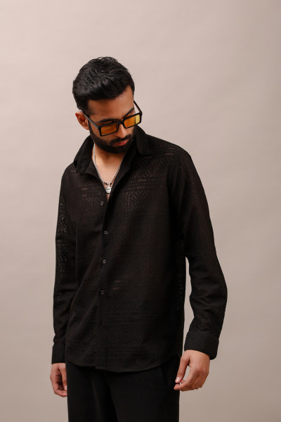Black Crochet Shirt
