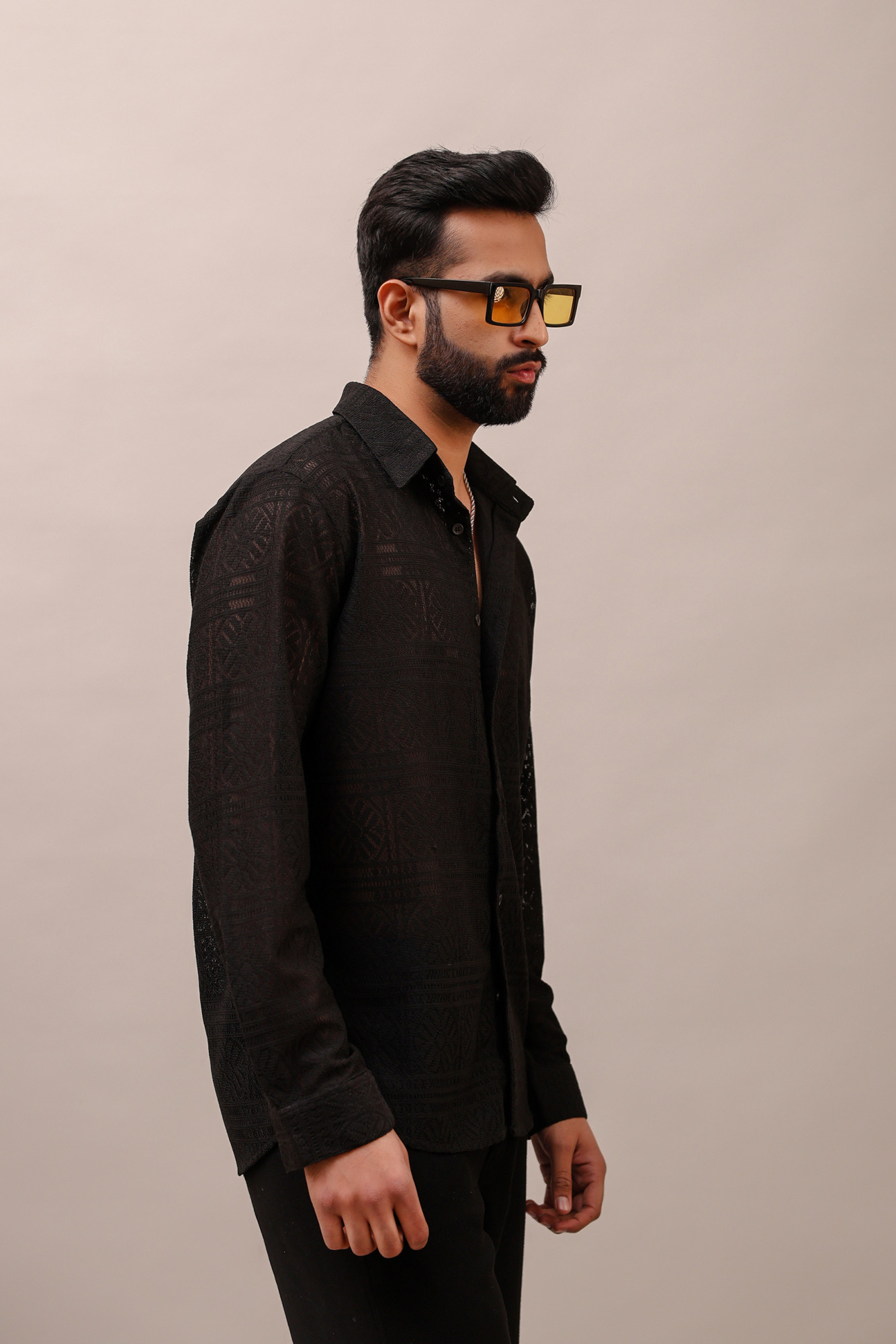 Black Crochet Shirt