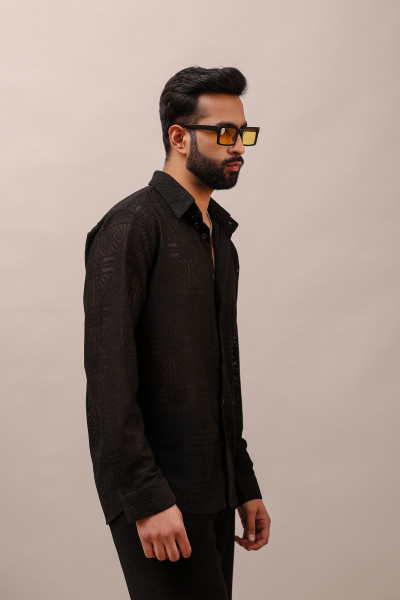 Black Crochet Shirt
