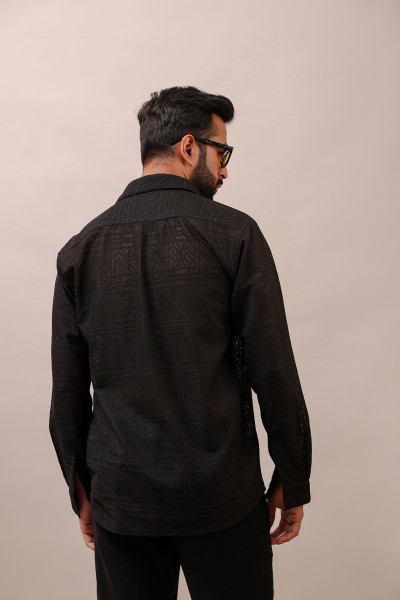 Black Crochet Shirt
