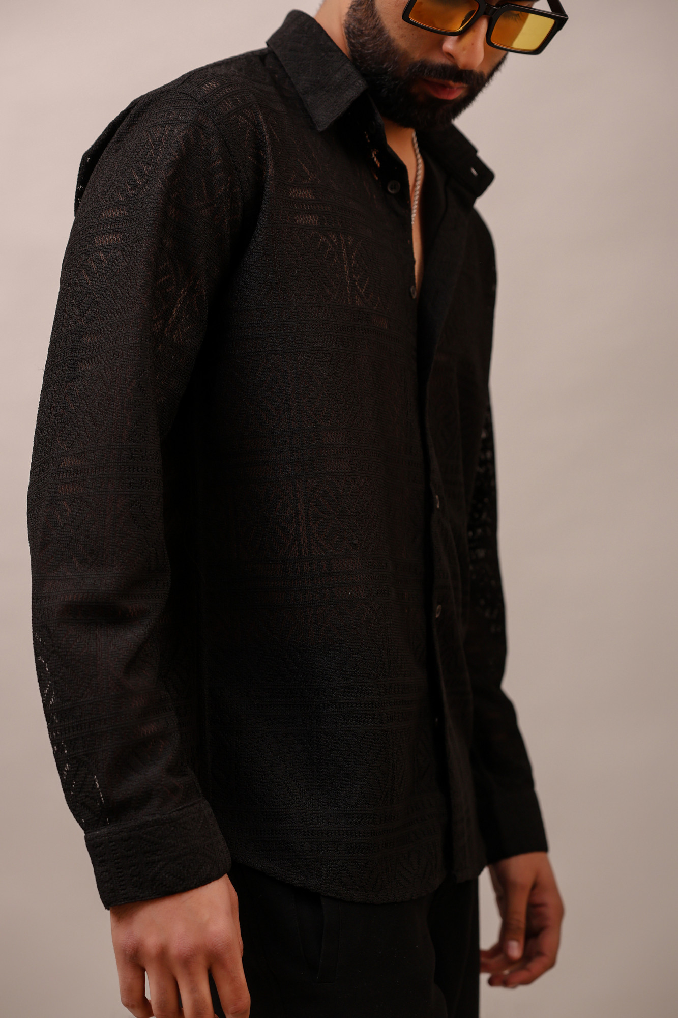 Black Crochet Shirt