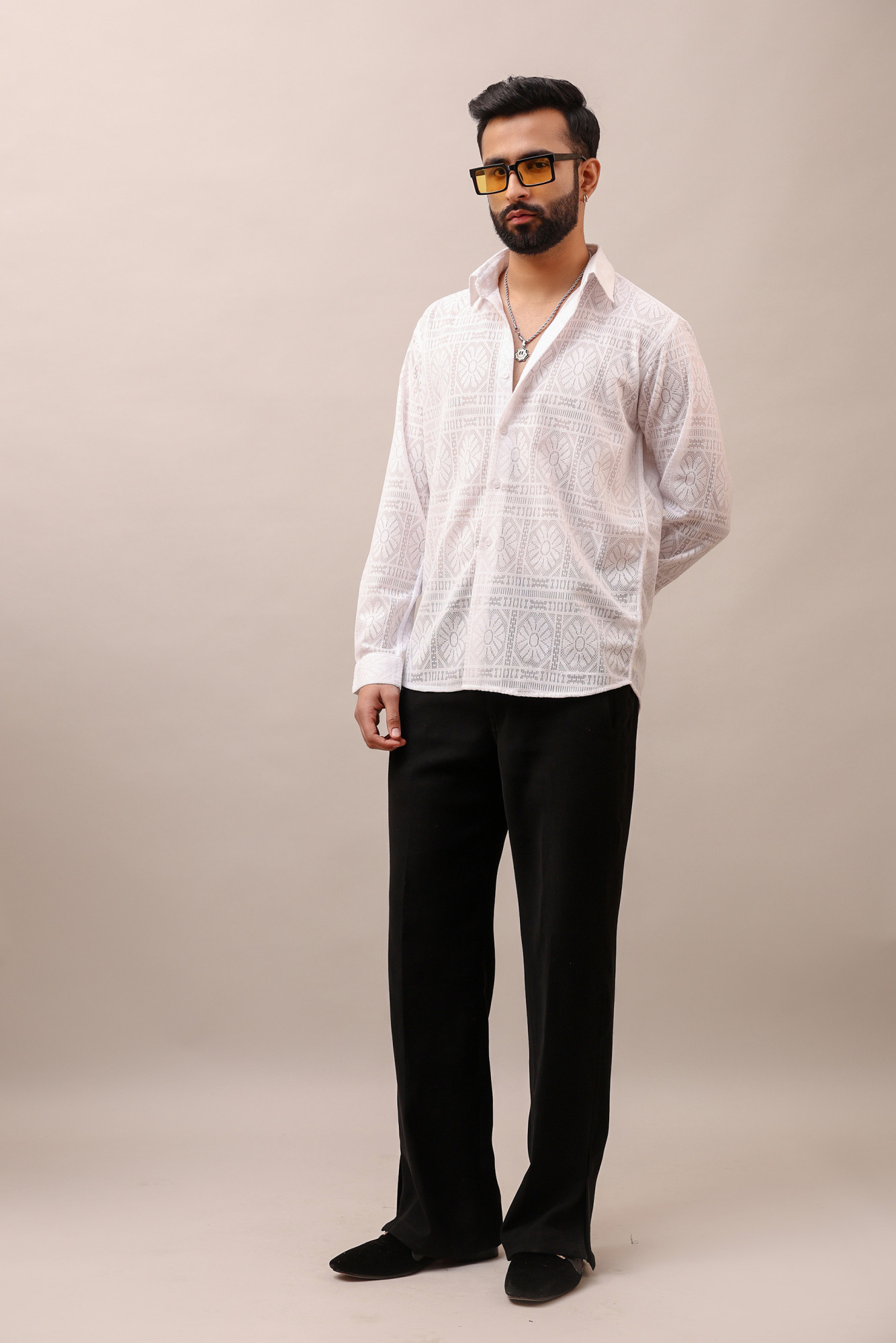 White Crochet Shirt
