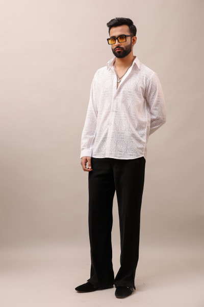 White Crochet Shirt