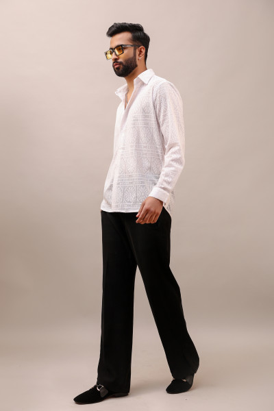 White Crochet Shirt