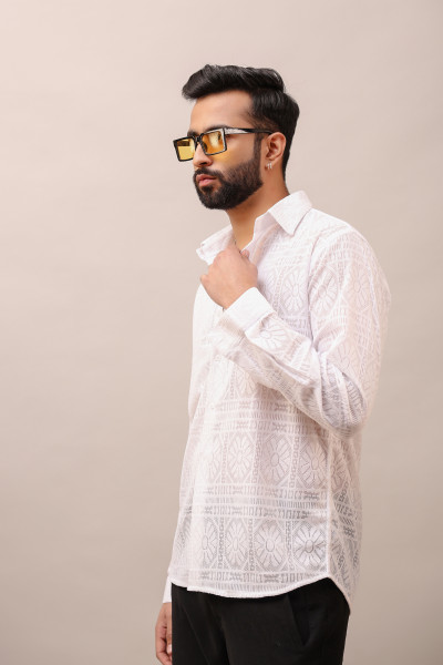 White Crochet Shirt