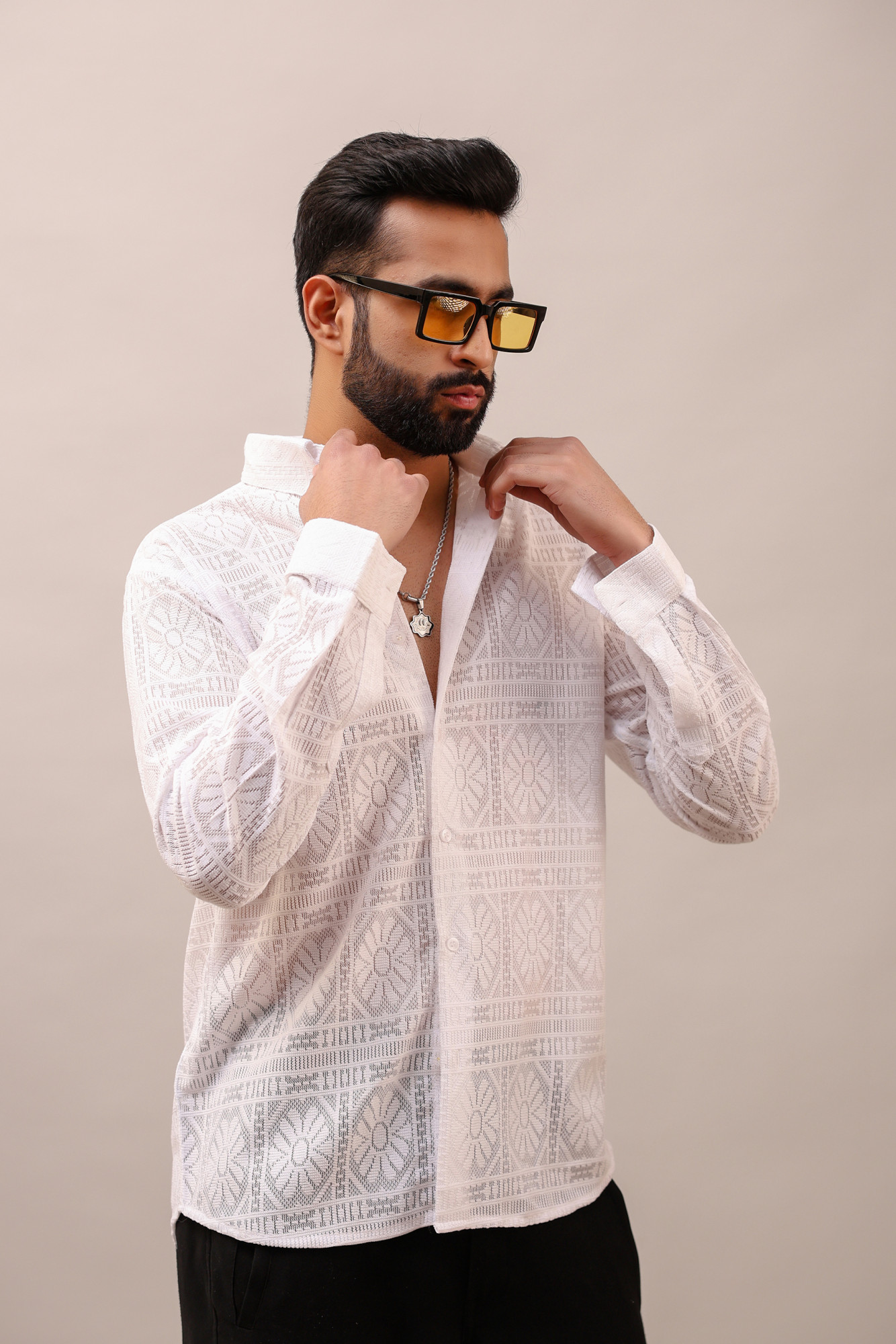 White Crochet Shirt