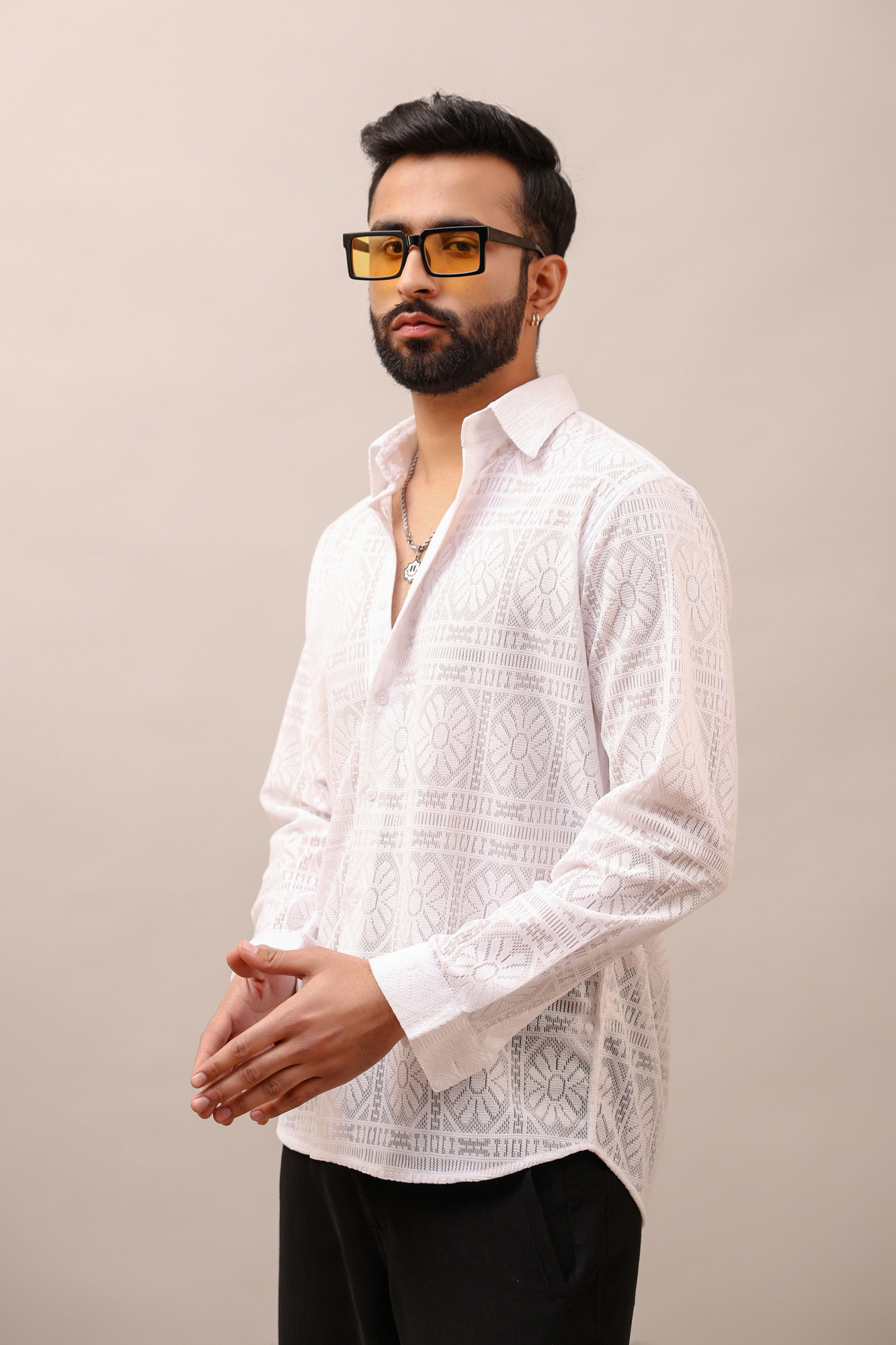 White Crochet Shirt