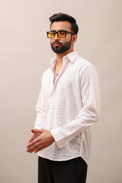 White Crochet Shirt