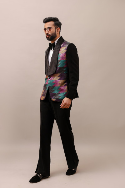 Multi Sequin Plated Blazer