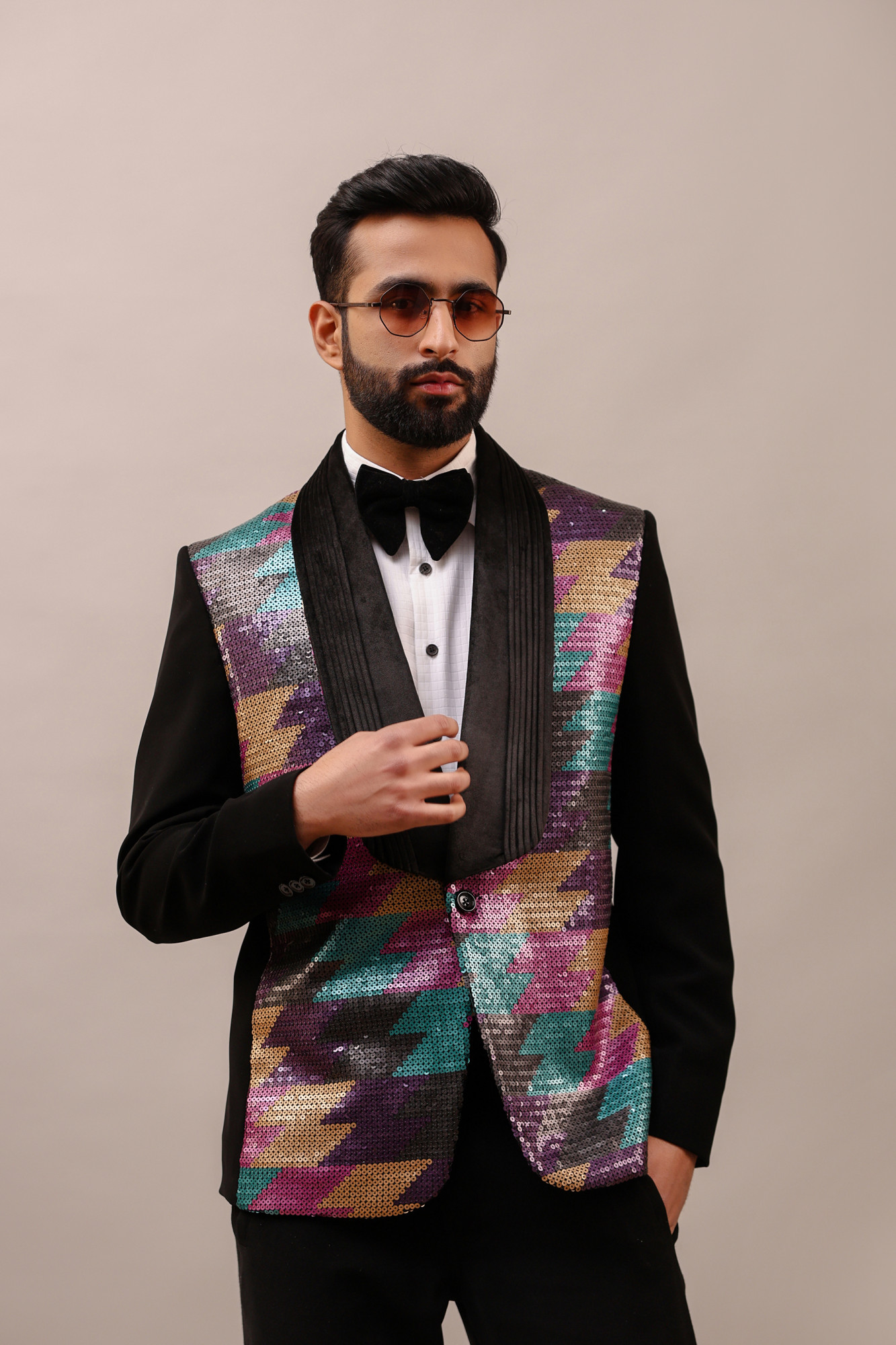 Multi Sequin Plated Blazer