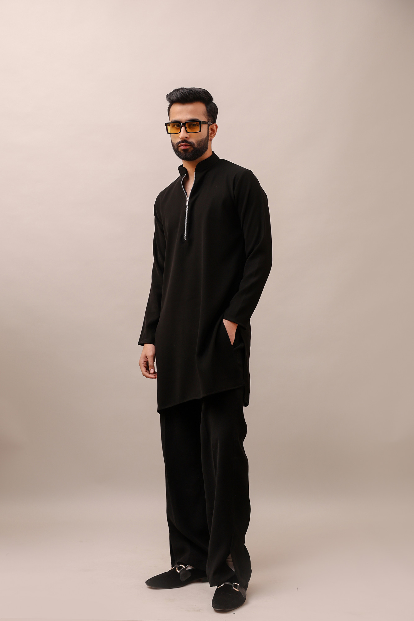 Zed Black Chained Kurta