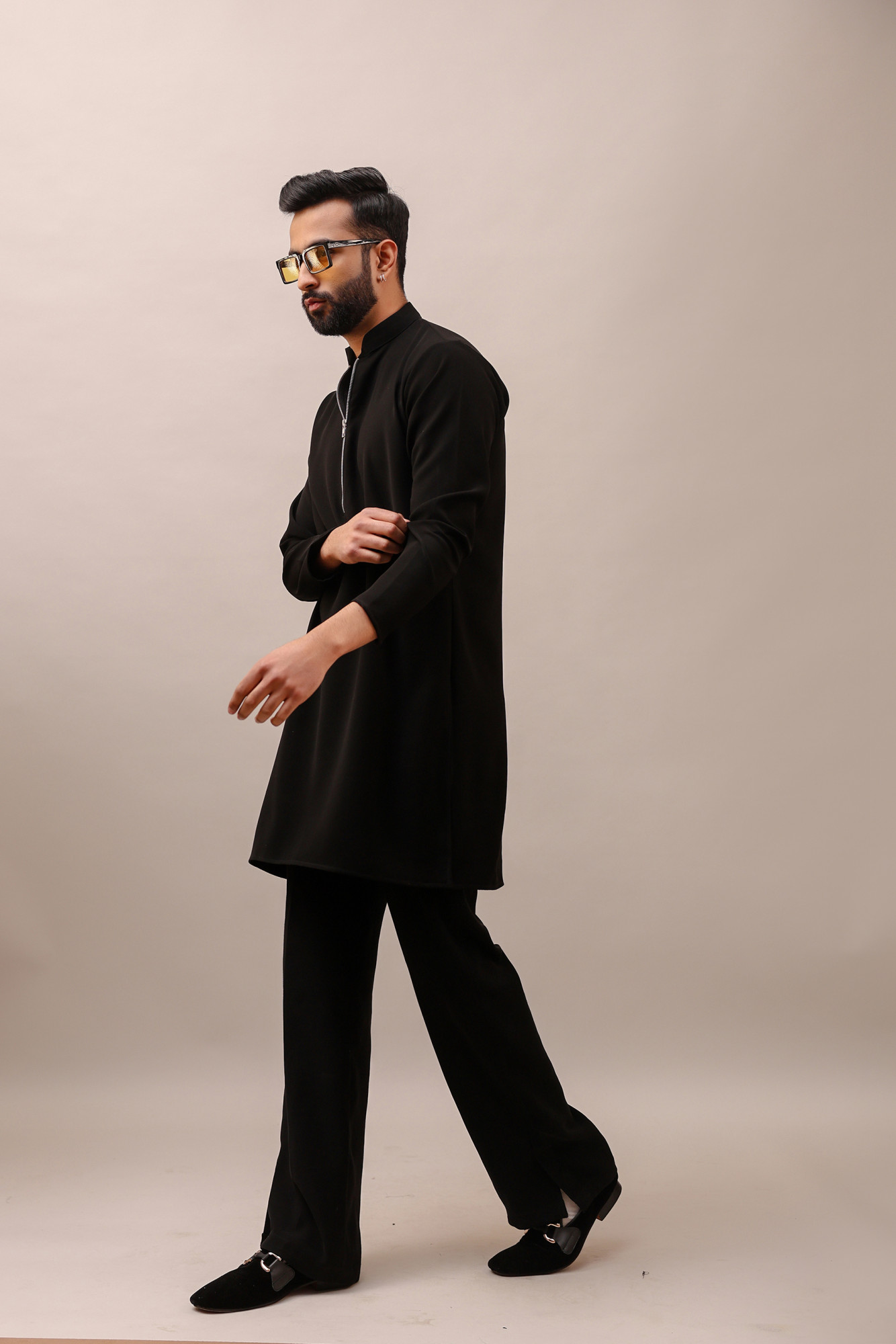 Zed Black Chained Kurta