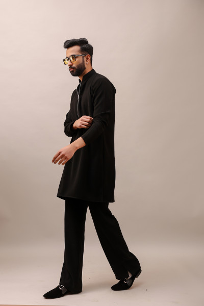 Zed Black Chained Kurta