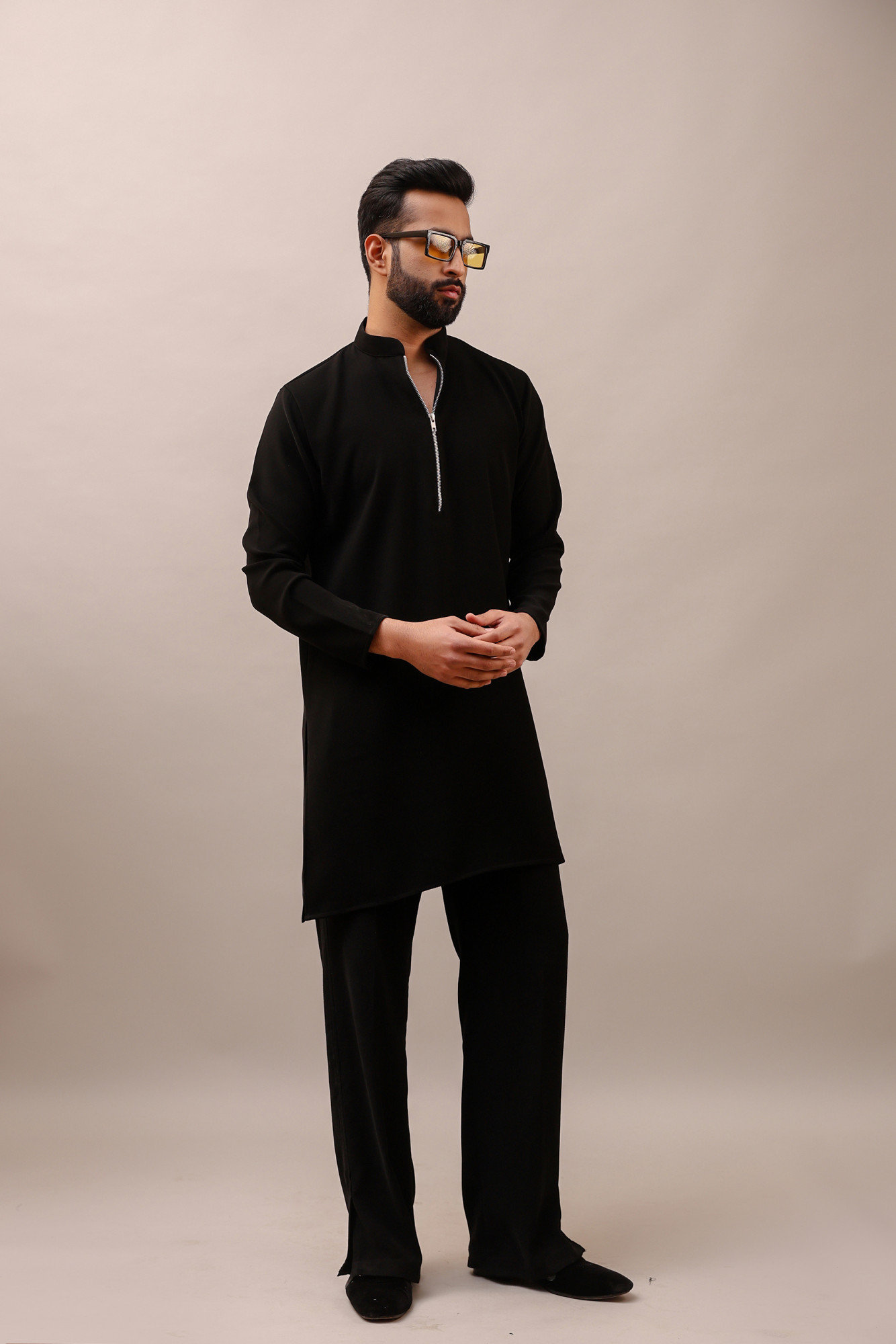 Zed Black Chained Kurta