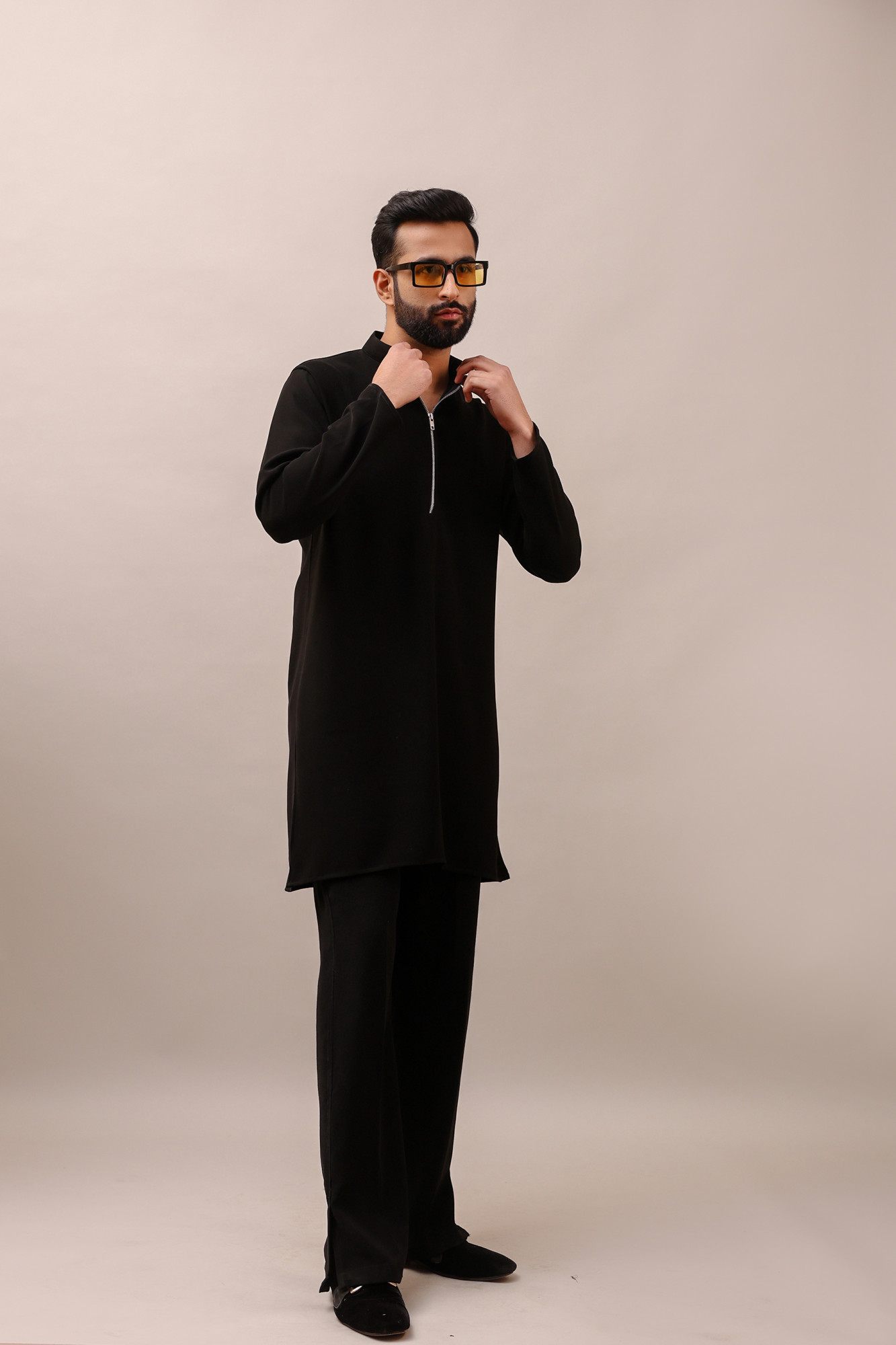 Zed Black Chained Kurta