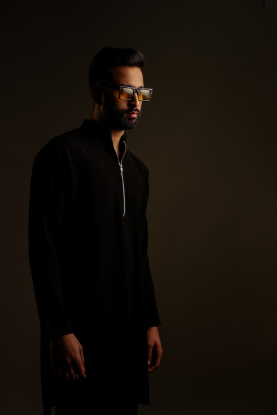 Zed Black Chained Kurta