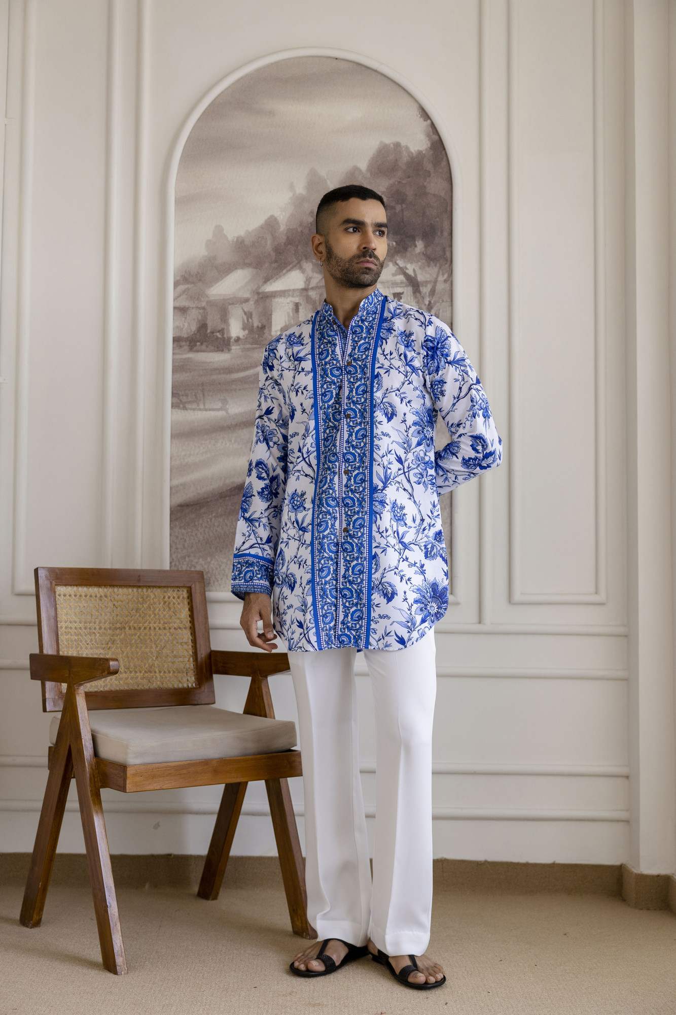 Blue Pottery Short Kurta