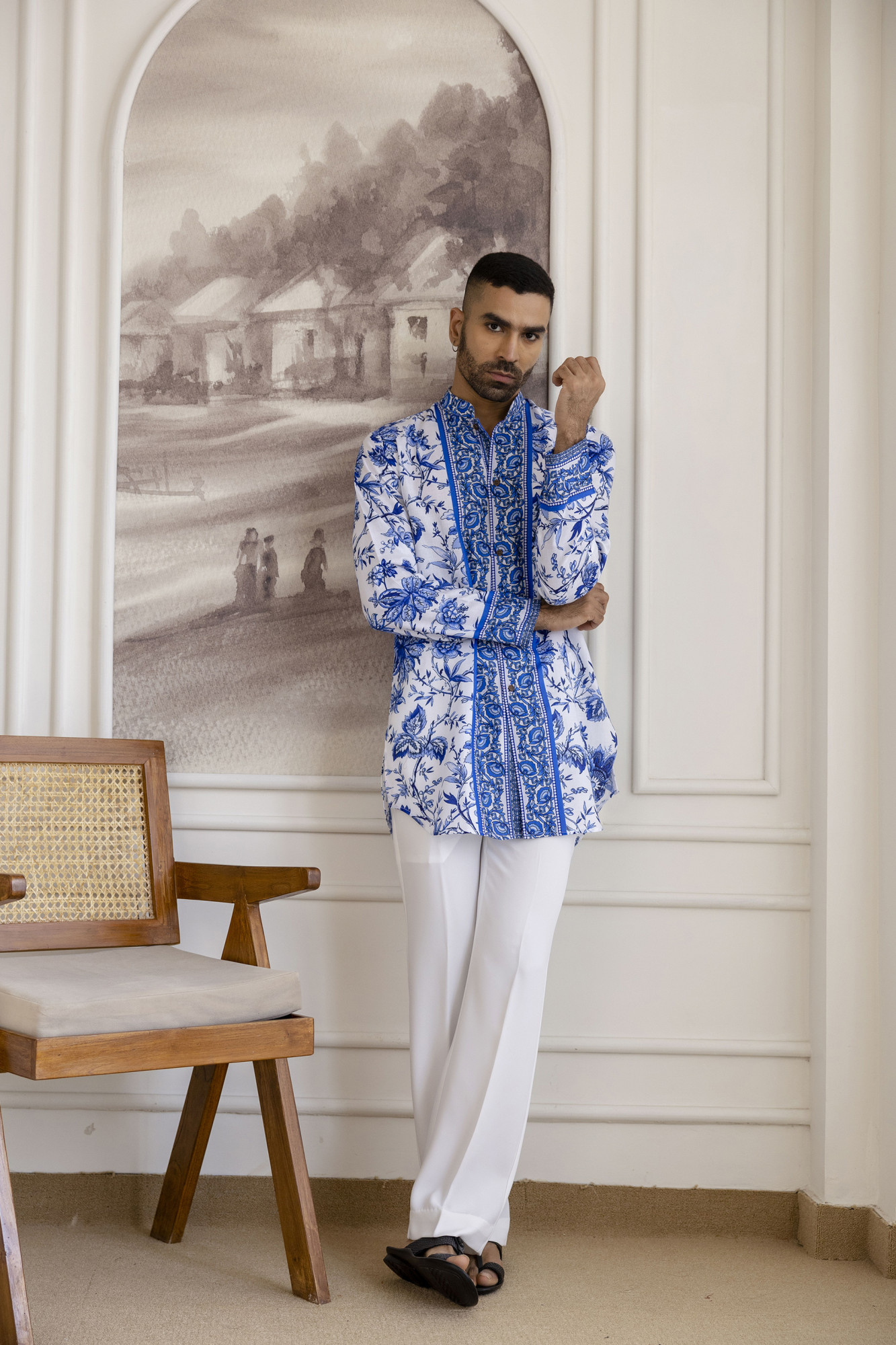 Blue Pottery Short Kurta