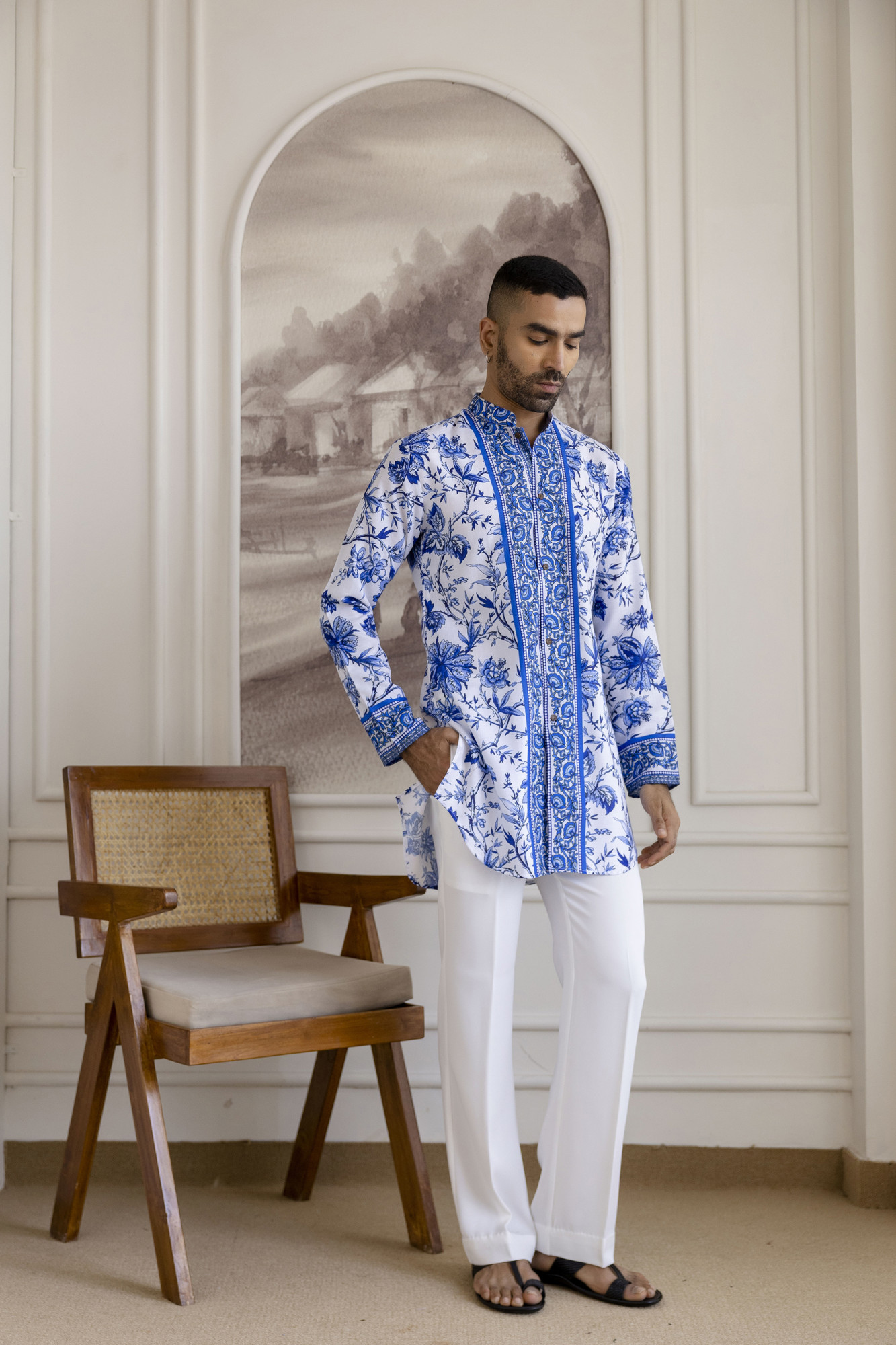 Blue Pottery Short Kurta