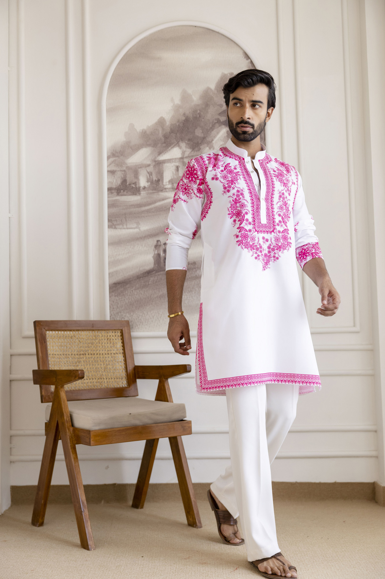 Neck Work Printed Kurta