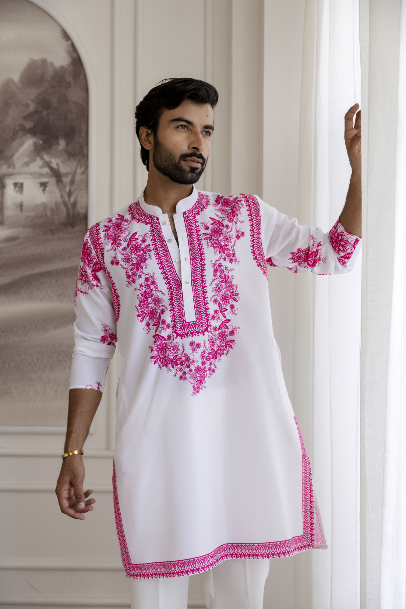 Neck Work Printed Kurta
