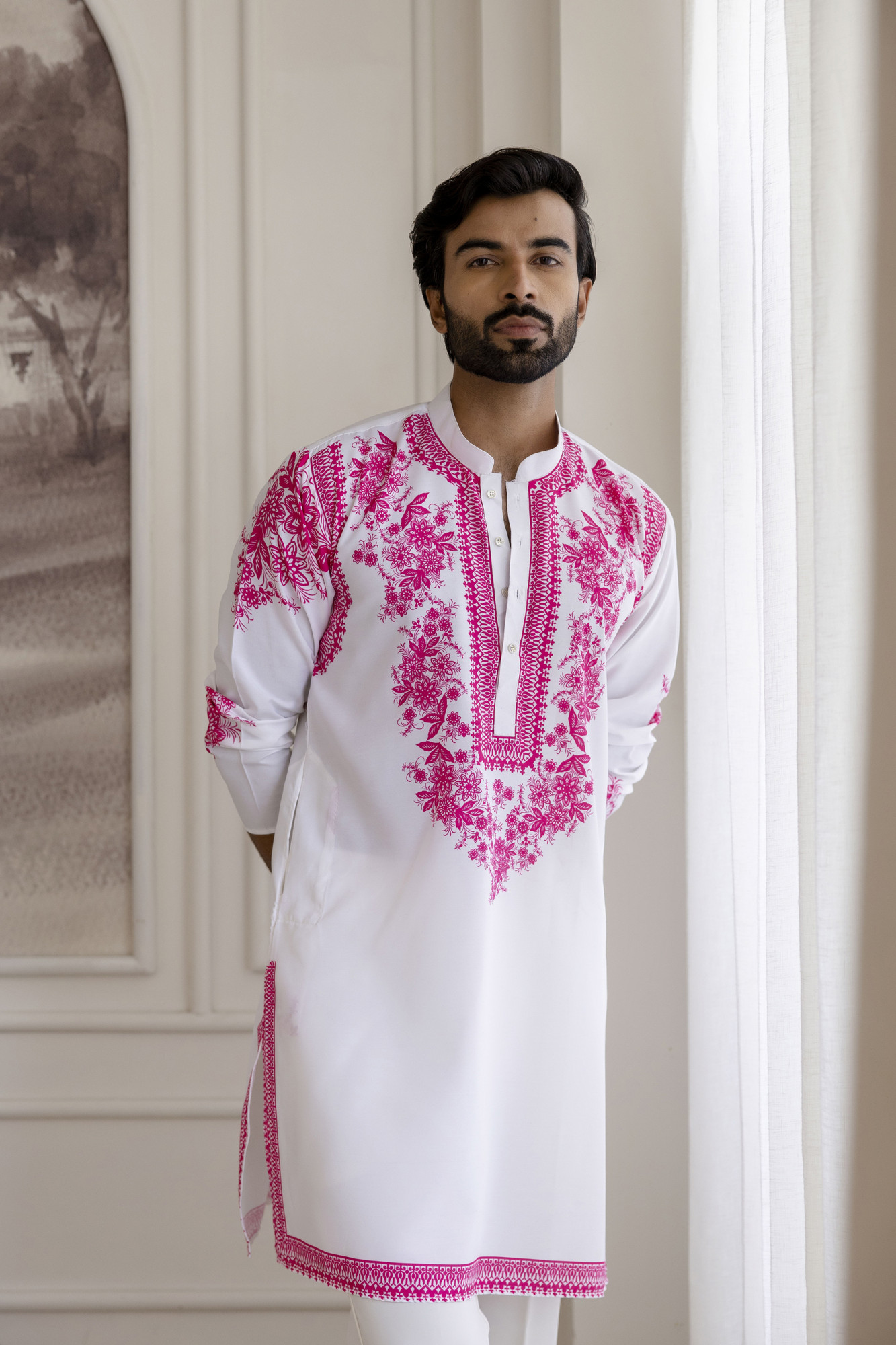 Neck Work Printed Kurta