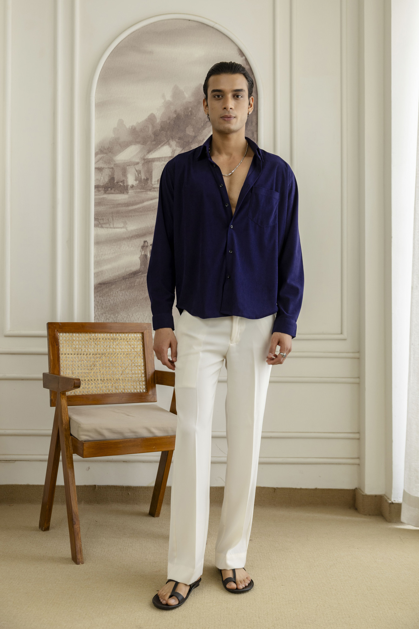 Micro Corduroy Shirt In Violet