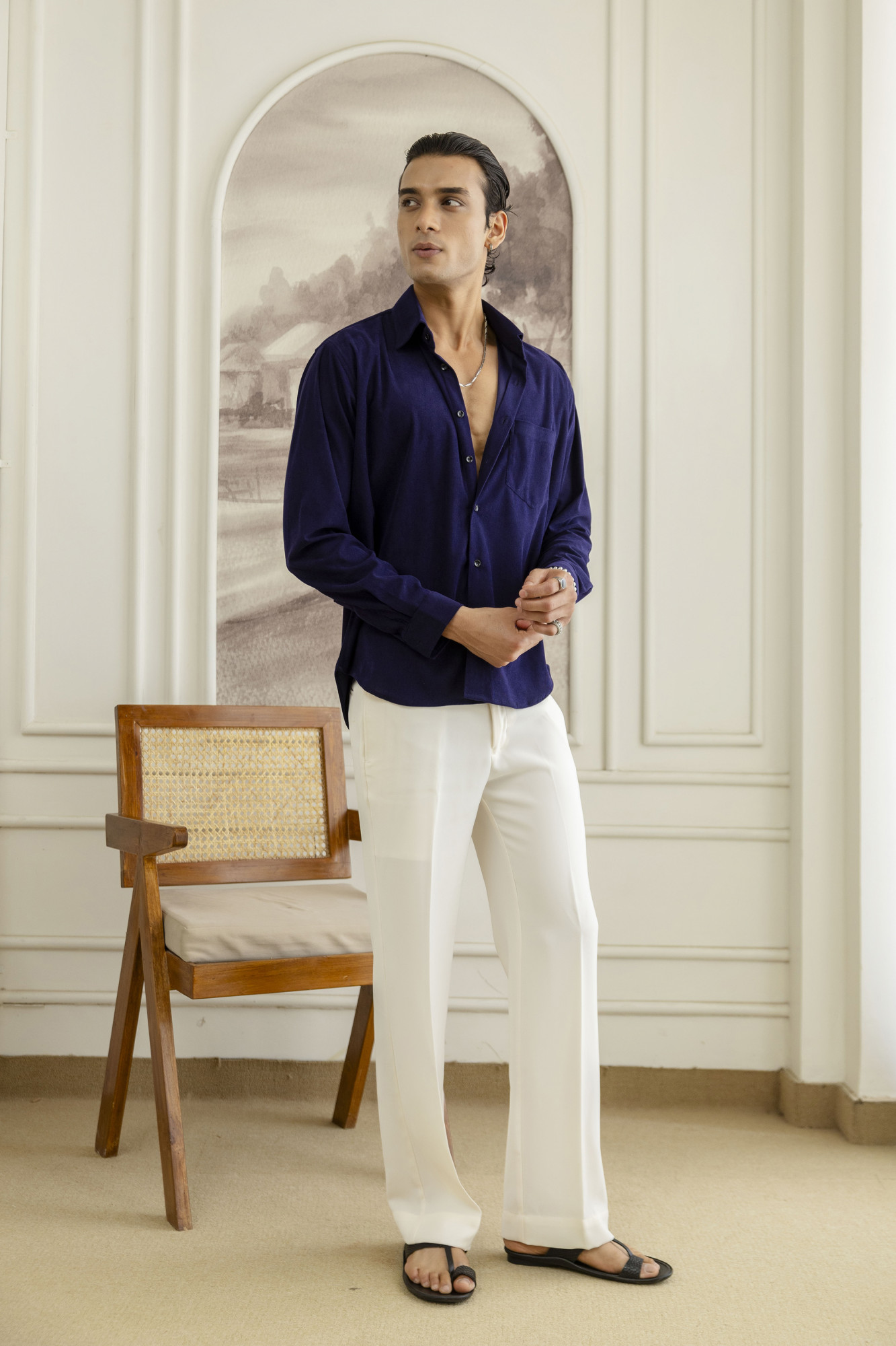 Micro Corduroy Shirt In Violet