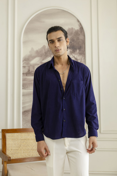 Micro Corduroy Shirt In Violet