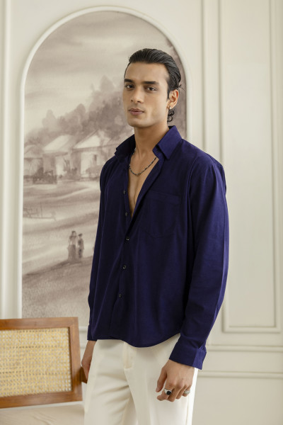 Micro Corduroy Shirt In Violet
